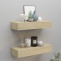 vidaXL Estantes de pared con cajón 2 uds MDF roble 60x23,5x10 cm vidaXL Estantes de pared con cajón 2 uds MDF roble 60x23,5x10 cm