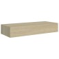 vidaXL Estantes de pared con cajón 2 uds MDF roble 60x23,5x10 cm vidaXL Estantes de pared con cajón 2 uds MDF roble 60x23,5x10 cm