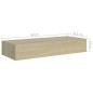 vidaXL Estantes de pared con cajón 2 uds MDF roble 60x23,5x10 cm vidaXL Estantes de pared con cajón 2 uds MDF roble 60x23,5x10 cm