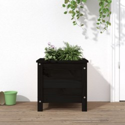 vidaXL Jardinera madera maciza de pino negro 40x40x39 cm