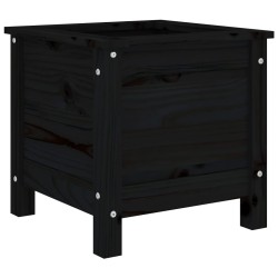 vidaXL Jardinera madera maciza de pino negro 40x40x39 cm