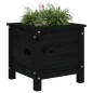 vidaXL Jardinera madera maciza de pino negro 40x40x39 cm