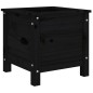 vidaXL Jardinera madera maciza de pino negro 40x40x39 cm