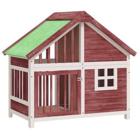 vidaXL Caseta para perros madera maciza pino color moca 96x60,5x87 cm