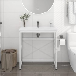 vidaXL Estructura de lavabo de hierro blanco 79x38x83 cm