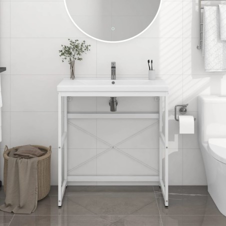 vidaXL Estructura de lavabo de hierro blanco 79x38x83 cm