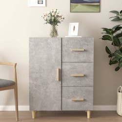 vidaXL Aparador de madera contrachapada gris hormigón 69,5x34x90 cm