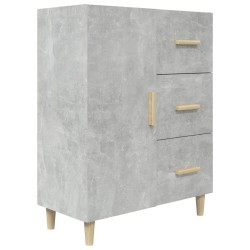 vidaXL Aparador de madera contrachapada gris hormigón 69,5x34x90 cm
