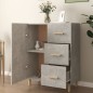 vidaXL Aparador de madera contrachapada gris hormigón 69,5x34x90 cm