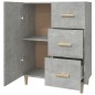vidaXL Aparador de madera contrachapada gris hormigón 69,5x34x90 cm