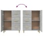 vidaXL Aparador de madera contrachapada gris hormigón 69,5x34x90 cm