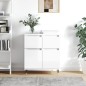 vidaXL Aparador de madera contrachapada blanco brillante 60x35x70 cm vidaXL Aparador de madera contrachapada blanco brillante 60x35x70 cm