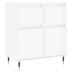 vidaXL Aparador de madera contrachapada blanco brillante 60x35x70 cm