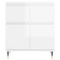 vidaXL Aparador de madera contrachapada blanco brillante 60x35x70 cm vidaXL Aparador de madera contrachapada blanco brillante 60x35x70 cm