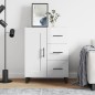 vidaXL Aparador de madera contrachapada blanco brillante 69,5x34x90 cm