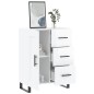 vidaXL Aparador de madera contrachapada blanco brillante 69,5x34x90 cm