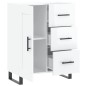 vidaXL Aparador de madera contrachapada blanco brillante 69,5x34x90 cm