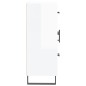 vidaXL Aparador de madera contrachapada blanco brillante 69,5x34x90 cm
