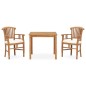 vidaXL Set de comedor de jardín 3 pzas y cojines madera maciza de teca vidaXL Set de comedor de jardín 3 pzas y cojines madera maciza de teca