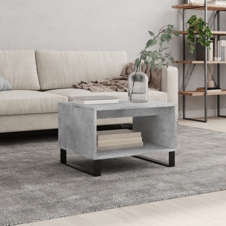 vidaXL Mesa de centro madera de ingeniería gris hormigón 60x50x40 cm