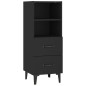 vidaXL Aparador de madera contrachapada negro 34,5x34x90 cm