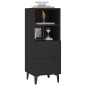 vidaXL Aparador de madera contrachapada negro 34,5x34x90 cm