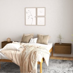 vidaXL Armario de pared 2 uds madera de pino marrón miel 60x30x35 cm