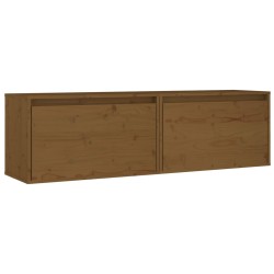 vidaXL Armario de pared 2 uds madera de pino marrón miel 60x30x35 cm