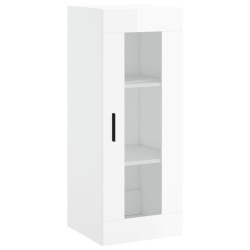 vidaXL Armario de pared blanco brillante 34,5x34x90 cm