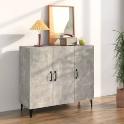 vidaXL Aparador de madera de ingeniería gris hormigón 90x34x80 cm