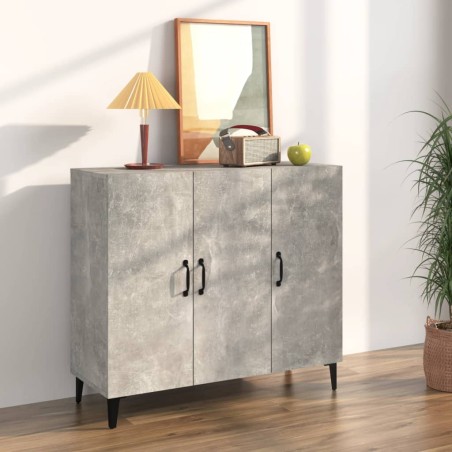 vidaXL Aparador de madera de ingeniería gris hormigón 90x34x80 cm