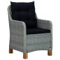 vidaXL Set comedor jardín 7 pzas y cojines ratán sintético gris claro