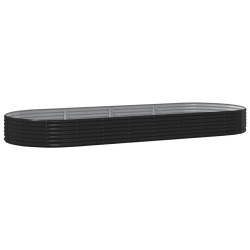 vidaXL Jardinera arriate acero recubierto polvo antracita 373x140x36cm