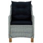 vidaXL Set comedor jardín 7 pzas y cojines ratán sintético gris claro