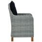 vidaXL Set comedor jardín 7 pzas y cojines ratán sintético gris claro