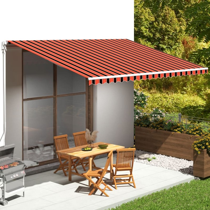 vidaXL Tela de repuesto para toldo naranja y marrón 5x3,5 m vidaXL Tela de repuesto para toldo naranja y marrón 5x3,5 m
