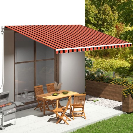 vidaXL Tela de repuesto para toldo naranja y marrón 5x3,5 m