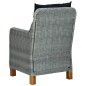 vidaXL Set comedor jardín 7 pzas y cojines ratán sintético gris claro