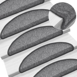 vidaXL Alfombrillas de escalera 10 unidades gris oscuro 56x17x3 cm