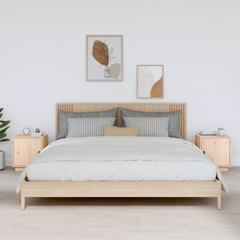 vidaXL Mesitas de noche 2 uds madera maciza de pino 40x34x45 cm vidaXL Mesitas de noche 2 uds madera maciza de pino 40x34x45 cm