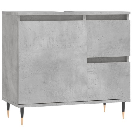 vidaXL Armario de baño madera contrachapada gris hormigón 65x33x60 cm