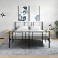 vidaXL Mesitas de noche de pared 2 uds color roble Sonoma 35x35x20 cm