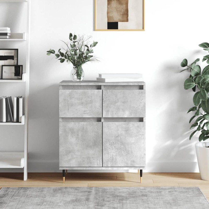 vidaXL Aparador de madera contrachapada gris hormigón 60x35x70 cm vidaXL Aparador de madera contrachapada gris hormigón 60x35x70 cm