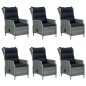 vidaXL Set comedor jardín 7 pzas y cojines ratán sintético gris claro vidaXL Set comedor jardín 7 pzas y cojines ratán sintético gris claro