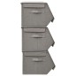 vidaXL Juego de cajas de almacenaje apilables 4 uds tela gris