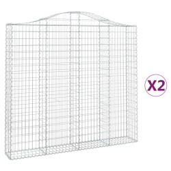 vidaXL Cestas de gaviones 2 uds forma de arco hierro 200x30x180/200 cm