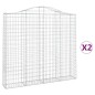 vidaXL Cestas de gaviones 2 uds forma de arco hierro 200x30x180/200 cm