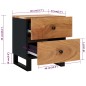 vidaXL Mesita de noche de madera maciza de acacia 40x33x46 cm vidaXL Mesita de noche de madera maciza de acacia 40x33x46 cm
