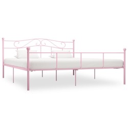 vidaXL Estructura de cama de metal rosa 180x200 cm