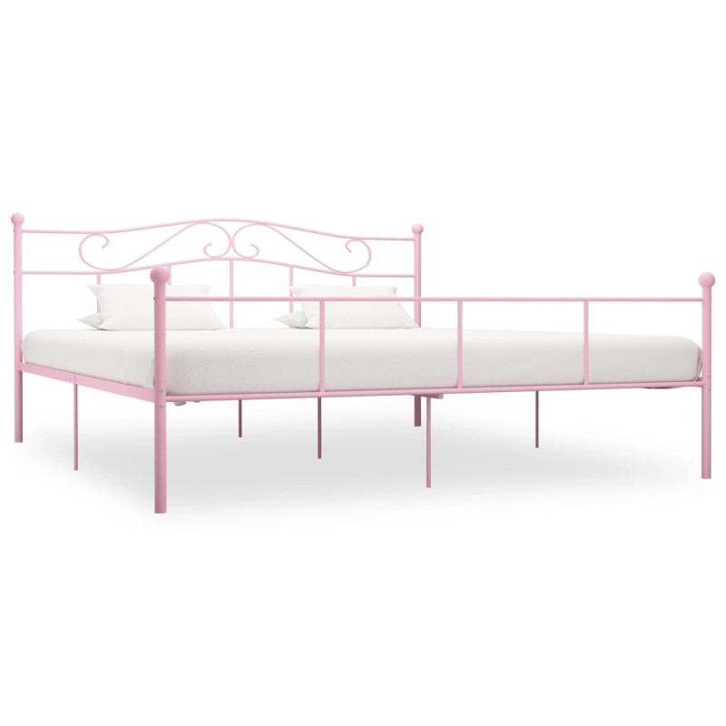 vidaXL Estructura de cama de metal rosa 180x200 cm vidaXL Estructura de cama de metal rosa 180x200 cm
